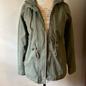 Womens size small olive green anorak jacket